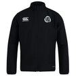 Missoula All-Maggots Club Track Jacket by EMB Canterbury—black, lightweight zip-up with a high collar, featuring a white EMB Canterbury logo on the right chest and a white spiral emblem on the left chest.