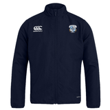 Milwaukee Barbarians Rugby Club Track Jacket by EMB Canterbury features a zip front, Canterbury logo on the right chest, team crest on the left chest, and water-repellent fabric for comfort.
