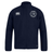 The Saint Anselm College Club Rugby Track Jacket by EMB Canterbury features a navy blue, water-repellent design with zip front, Canterbury logo on the right chest, and a circular "S.A." emblem on the left chest.