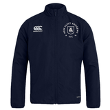 The New Saint Andrews College Club Track Jacket by EMB Canterbury features the Canterbury logo on the right chest and a “New Saint Andrews RFC” crest and text on the left chest. This lightweight, water-repellent jacket is perfect for all weather conditions.