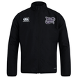 Introducing the Valley Panthers Girls Rugby Club Track Jacket by EMB Canterbury—a black zip-up jacket featuring a Canterbury logo on the right chest and a “Valley of Dan High Girls Rugby” emblem on the left chest. Crafted from lightweight, water-repellent fabric, this track jacket is ideal for staying comfortable and dry in unpredictable weather.