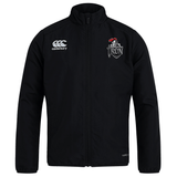 The Birmingham Iron Women's Football Club Track Jacket by EMB Canterbury is a lightweight black jacket with "Canterbury" and "IRON" logos on the chest, shown against a white background.
