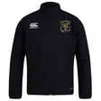 The Hornets Rugby Club 1977 Club Track Jacket by EMB Canterbury is a black lightweight zip-up jacket, featuring an embroidered Hornets club logo on the left chest and the Canterbury logo on the right chest—perfect as a stylish club track jacket.