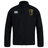 The Spartan Youth Rugby Club Track Jacket by EMB Canterbury features a zip front, white Canterbury logo, yellow Spartan emblem, and water repellent finish for comfort in any weather.