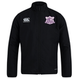 Black Western Carolina University Club Track Jacket by Canterbury featuring a white logo on the right chest and a purple and white Western Carolina Rugby emblem on the left chest.