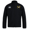 Mother Lode Club Track Jacket by Canterbury in black, featuring a white logo on the right chest and a yellow and black “Mother Lode Rugby” emblem on the left.