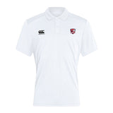 The Marysville Rhinos Waimak Polo by EMB Canterbury combines cotton and polyester, with a small logo on the left chest and the Canterbury emblem on the right.