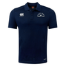 A navy Mystic River Rugby Canterbury Club Dry Polo shirt with an embroidered logo, made with Vapodri Technology for a breathable experience.