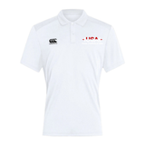 The USA Para Powerlifting Club Dry Polo by EMB Canterbury features Vapodri Technology for breathability, a right chest Canterbury logo, and "USA Para Powerlifting" text with small flags on the left chest.