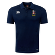 The Bullard Rugby Club Dry Polo by EMB Canterbury in navy blue showcases a crest on the left chest and the iconic Canterbury logo on the right. Crafted with Vapodri Technology, this breathable polo ensures comfort and style throughout your day.