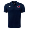 The Nebraska Rugby Referee Society Club Dry Polo by EMB Canterbury is a navy short-sleeve polo featuring a Nebraska logo, Canterbury branding, and Vapodri technology for all-day breathable comfort.