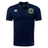 Navy blue short-sleeved Media Unified Rugby Club Dry Polo by Canterbury with a button placket, a logo on the left chest, and a circular wolf crest on the right chest.