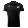 The SWFL Lady Hammerheads Club Dry Polo by WRS Canterbury is a black short-sleeve polo with the Canterbury logo on the right chest and Hammerheads team logo on the left, crafted with Vapodri Technology for cool, breathable comfort.