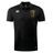The Spartan Youth Rugby Club Dry Polo by EMB Canterbury is a black, short-sleeve polo with collar, Vapodri Technology for breathability, Canterbury logo on the right chest, and a yellow Spartan-themed logo on the left.