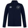 Introducing the New Saint Andrews College Club 1/4 Zip Mid Layer Training Top by Canterbury. Designed by EMB Canterbury, this navy training top features a “Canterbury” logo on the right chest and a “New Saint Andrews RFC” crest on the left chest. This versatile rugby mid layer delivers both warmth and comfort with its premium Canterbury fleece—ideal for training sessions or casual everyday wear.