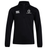 A black Highlanders Rugby NC Club 1/4 Zip Mid Layer Training Top by EMB Canterbury, featuring the Canterbury logo on the left chest and the Highlanders Rugby logo on the right chest. Ideal for wearing on or off the rugby field.