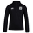 The South Orange County Raptors Club 1/4 Zip Mid Layer Training Top by EMB Canterbury is a black long-sleeve pullover featuring a rugged rugby-inspired design, with a quarter-zip front. It displays the Canterbury logo on the right chest and the South Orange County Raptors club emblem—with an eagle—on the left chest, making it an ideal 1/4 zip mid layer for both sports and casual wear.