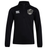 Black long-sleeved ICRON Club 1/4 Zip Mid Layer Training Top by Canterbury with logos on the chest.
