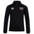 The EMB Canterbury East Stroudsburg University Club 1/4 Zip Mid Layer Training Top features a black fleece design with the Canterbury logo on the right chest and "ESU Rugby" on the left chest.