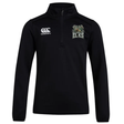 The Lewis County Elks Club 1/4 Zip Mid Layer Training Top by EMB Canterbury is a black quarter-zip pullover featuring the “Canterbury” logo on the right chest and an “Elks” emblem with a deer on the left chest, designed as a versatile mid layer ideal for custom-made sportswear collections.