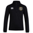 The Winchester Cannons Club 1/4 Zip Mid Layer Training Top by EMB Canterbury is a black sports top with the Canterbury logo and club crest, ideal for rugby training.