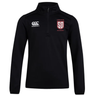 Black Legion Academy Club 1/4 Zip Mid Layer Training Top by Canterbury, a fleece quarter-zip with a logo and “Legion Academy” printed on the chest.