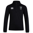Black long-sleeved Cal Lutheran University Club 1/4 Zip Mid Layer Training Top by Canterbury featuring a brand logo on the right chest and a university crest on the left chest.