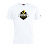 The Chicago Riot Club Plain Tee by WRS Canterbury is a white cotton-blend shirt featuring the club's black and yellow raised fist and stars logo on the front.