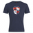 The Illinois Womens RFC Club Plain Tee by WRS Canterbury is a navy blue shirt made from a premium cotton-heavy blend, featuring a red and white "IWRFC" emblem and "EST. 1973" text, ideal for those who love timeless CCC Club Plain T-shirt style and quality.