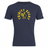 The Trinity College Club Plain Tee by WRS Canterbury is a navy blue cotton blend t-shirt featuring "Trinity Rugby" in yellow and a central yellow rooster logo. This customizable tee offers both comfort and style for rugby enthusiasts.