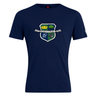 The Kingwood Rugby Club Plain Tee by WRS Canterbury is a navy blue customizable cotton blend featuring a crest with a crown, tree, rugby player, lion, and "Est 1904 Kingwood Rugby" for stylish comfort.