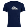 Navy blue cotton blend University of New Hampshire Club Plain Tee by Canterbury featuring a wildcat graphic and “MEN’S RUGBY” text on the chest.