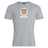 The Hampden Sydney College Club Plain Tee by Canterbury from WRS Canterbury features a gray design with "Hampden Sydney College Rugby 1776" and a multicolored crest printed on the chest, crafted from a premium cotton blend for ultimate comfort.
