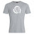 Missoula All-Maggots Club Plain Tee by WRS Canterbury—a gray short-sleeve cotton blend T-shirt featuring a white oval spiral design printed at the front and center.