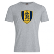 The Gotham Knights Club Plain Tee by Canterbury from WRS Canterbury showcases a navy and yellow shield logo with a dragon, along with the "GKRFC NYC" text on the chest, all set against a light gray background. This tee is crafted from a premium cotton-heavy blend.