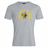 Gray T-shirt from the WRS Canterbury collection, part of the Trinity College Club Plain Tee line, made with a premium cotton-heavy blend. It features the yellow "TRINITY RUGBY" text and a yellow rooster inside a blue "T" at the center.