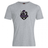 The Cypress Warriors Men's Rugby Club Plain Tee by WRS Canterbury is a customizable gray cotton blend shirt with a warrior helmet and rugby ball logo, ideal for showing team spirit and comfort.
