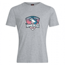 The SWFL Lady Hammerheads Club Plain Tee by WRS Canterbury is a gray cotton-blend short-sleeve shirt featuring a stylized hammerhead shark and "SWPL Lady Hammerheads Rugby" logo on the chest.