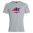 The WRS Canterbury Nebraska Rugby Referee Society Club Plain Tee is a gray cotton blend shirt featuring a rugby referee silhouette and red, white, and blue logo details.