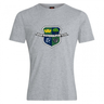The Kingwood Rugby Club Plain Tee by WRS Canterbury is a grey cotton blend shirt with a shield featuring a crown, tree, rugby player, ball, and a banner that reads "Est 2004 Kingwood Rugby.