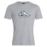 Grey cotton blend University of New Hampshire Club Plain Tee by Canterbury featuring a stylized wildcat logo above the text “MEN’S RUGBY.”