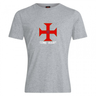 WRS Canterbury's SF CDME Rugby Club Plain Tee is a gray cotton blend shirt featuring a central red cross emblem with subtle blue details above the white "CDME RUGBY" text.