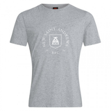 A grey short-sleeve cotton blend “New Saint Andrews College Club Plain Tee” by WRS Canterbury, featuring “New Saint Andrews RFC 1994” and a shield logo printed in white on the chest.