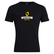 The Chicago Riot Club Plain Tee by WRS Canterbury is a black cotton-blend shirt with a yellow and white "Chicago Riot Rugby Football Club" logo featuring a raised fist and stars on the front.