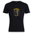 The Spartan Youth Rugby Club Plain Tee by WRS Canterbury is a black cotton blend shirt featuring a yellow and white stylized Spartan helmet logo on the chest.