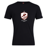The West Potomac RFC Club Plain Tee by Canterbury, from WRS Canterbury, is a black cotton blend featuring a front shield logo with a beaver, star, “West Potomac Rugby” text, and the year 1963.