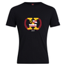 The Potomac Exiles Rugby Club Plain Tee by WRS Canterbury is a black cotton blend t-shirt featuring a large “V” with Maryland and Washington, D.C. flag elements, laurel wreath, and “2014” text on the chest.