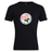 The Society of Iowa Rugby Referees Club Plain Tee by Canterbury from WRS Canterbury features a black cotton blend and displays a round logo with “Society of Iowa Rugby Referees” surrounded by two pink flowers and green leaves at the center—a perfect custom t-shirt for both fans and members.