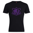 Western Carolina University Club Plain Tee by Canterbury featuring a black short-sleeved cotton blend t-shirt with a purple Western Carolina Rugby shield logo on the chest.