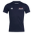 The USA Para Powerlifting Club Dry Tee by EMB Canterbury is a navy short-sleeve shirt with Vapodri tech, featuring the "Canterbury" logo on the right chest and "USA Para Powerlifting" text with logo on the left.